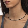 DOLPHERS 925 Sterling Silver Leather Necklace Black Leather Chain Women