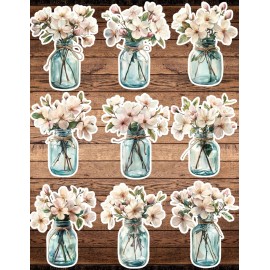 Unbranded Flowers in a Jar Die Cut Vinyl Stickers Scrapbooking Laptop Waterbottle