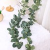 2 Pack Artificial Eucalyptus Garland,Faux Silk Eucalyptus Leaves Hanging Vines