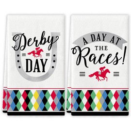Yarcooly Kentucky Dish Towels Kentucky Tea Towels Horse Racing Banner Kentucky Decorations for Home Party