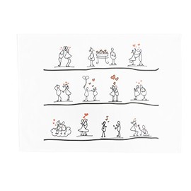 Feel the Love - Happy Couples in Love Large Cotton Tea Towel