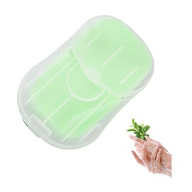 50PCS Portable Soap Sheets, Disposal Mini Thin Hand Wash with PP Case, Scented Hand Washing Paper Soap for Convenient Outdoor
