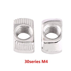 50-Piece T-Nuts Sliding Nuts T-Nut Hammer Head Nut for Aluminium Extrusion Profiles According to European Standard (EU30-M4 x 15.5 x 8)