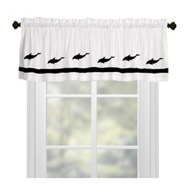 Dolphin Window Valance Curtain - In Your Choice of Colors - Custom Made