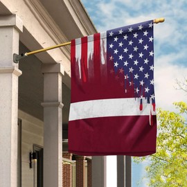 PERFECTMEN Flags Latvian American Flag Friendship USA Latvia Root House Flag (29.5" x 39.5")-USA Flags Premium Polyester-Decorative Indoor Outdoor Flag