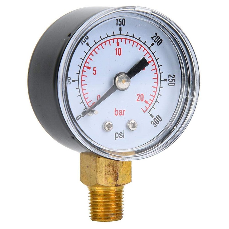 Mechanical Pressure Gauge, 1/8 Inch BSPT Pressure Gauge for Air,
