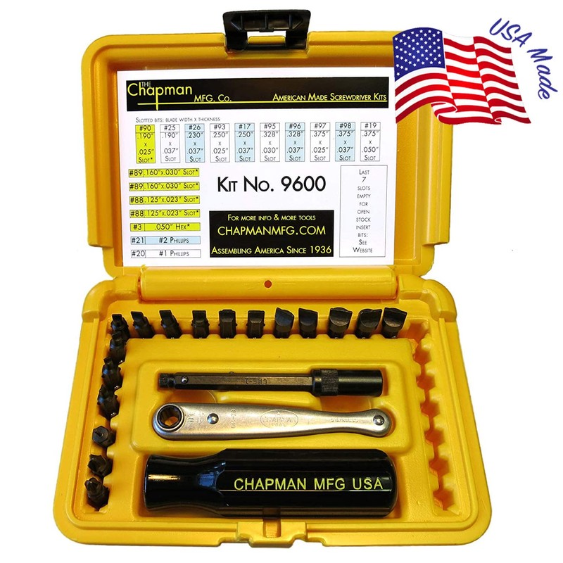 Chapman MFG 9600 Starter Slotted Screwdriver Set - 20 Pieces
