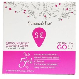 Summer's Eve On-The-Go Cleansing Ph-balanced Cloths Alcohol-free Each Lot of 3