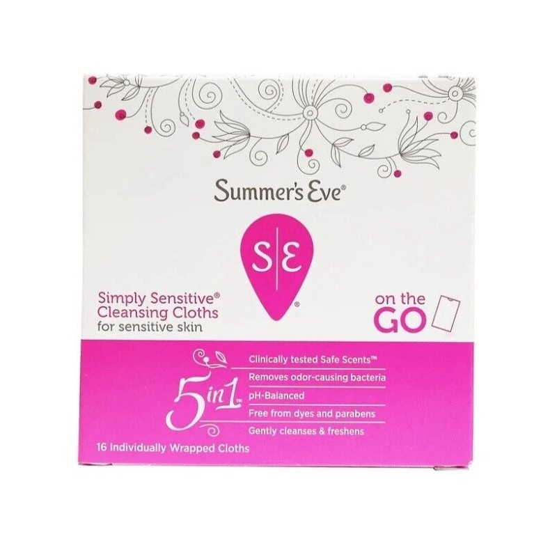 Summer's Eve On-The-Go Cleansing Ph-balanced Cloths Alcohol-free Each Lot of