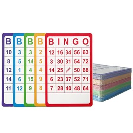 Yuanhe 100 Bingo Cards Resuable Bingo Paper Game Cardstock Bulk, 5 Colors