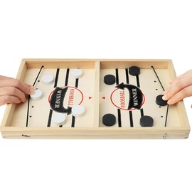 CUEMOON Sling Puck Game, Table Hockey Board Game, Hockey Board Game Toy, Portable Chess Board, Suitable for Party Games, Table Games and Parent-Child Interaction