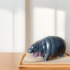 Bouncy Pork Pygmy Hippo Decorative Statue, Resin Figurine, Small Tabletop