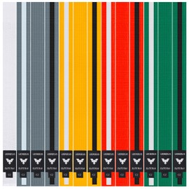 Elite Sports Kids Brazilian Jiu Jitsu Belts Preshurunk Martial Arts Youth BJJ Belts for Girls & Boys with BJJ Ranking Stripes (Yellow/Black, C0)