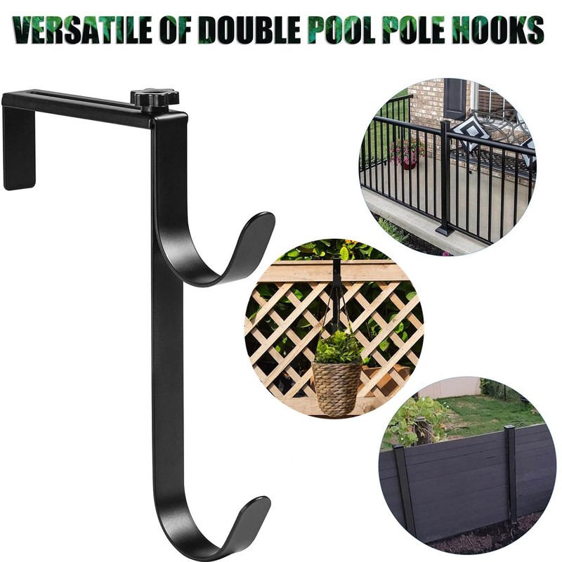 WADY Adjustable Pool Pole Hanger, Duty Double Pool Hooks for
