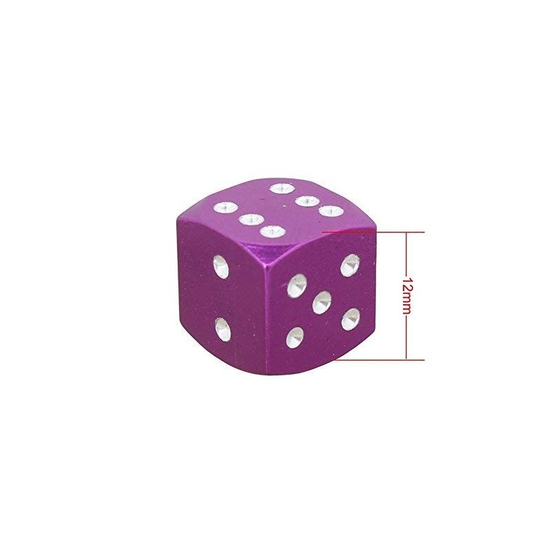 Set of 4 Shiny Purple Cube Valve Caps for Cars