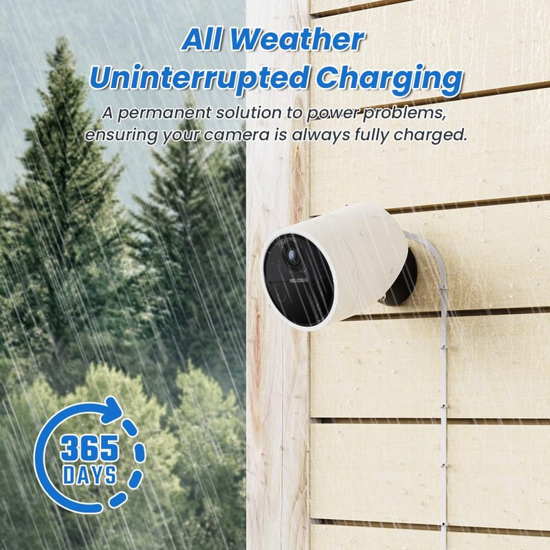 Xwartre 25ft Weatherproof Cable for SimpliSafe Outdoor Camera, with 5V/2A