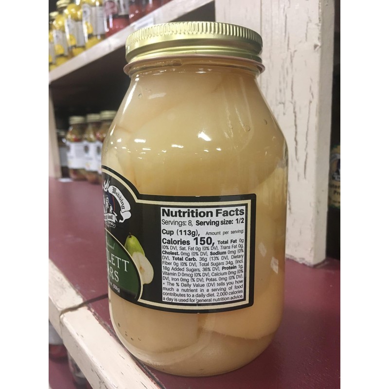All Natural Old Fashioned Bartlett Pears, 32 oz jar