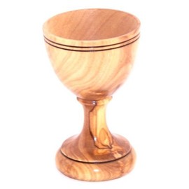 Holy Land Market Olive wood Handcrafted Church Communion Fits Egg size cup - 7.5x5cm or 3x2 inches