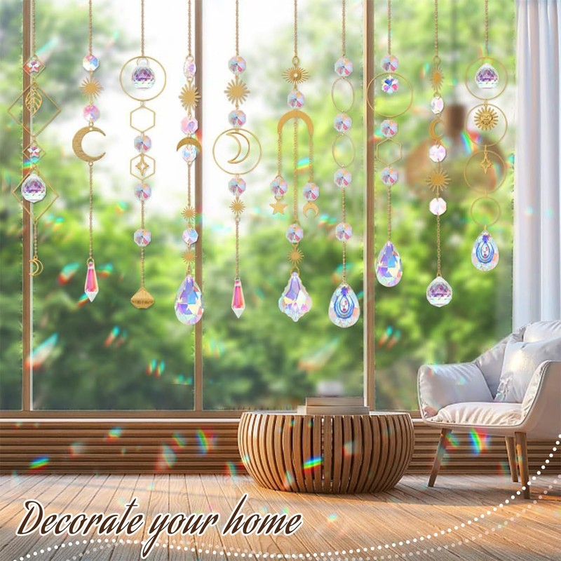Fulillanlun 200 Pcs Crystal,Sun Catchers with Crystals,Craft Kits for Adults,