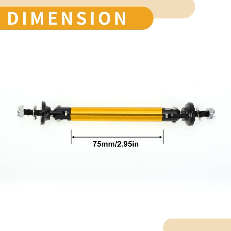 Partuto 2pcs 75mm/2.95in Car Splitter Support Rods Adjustable Front Rear
