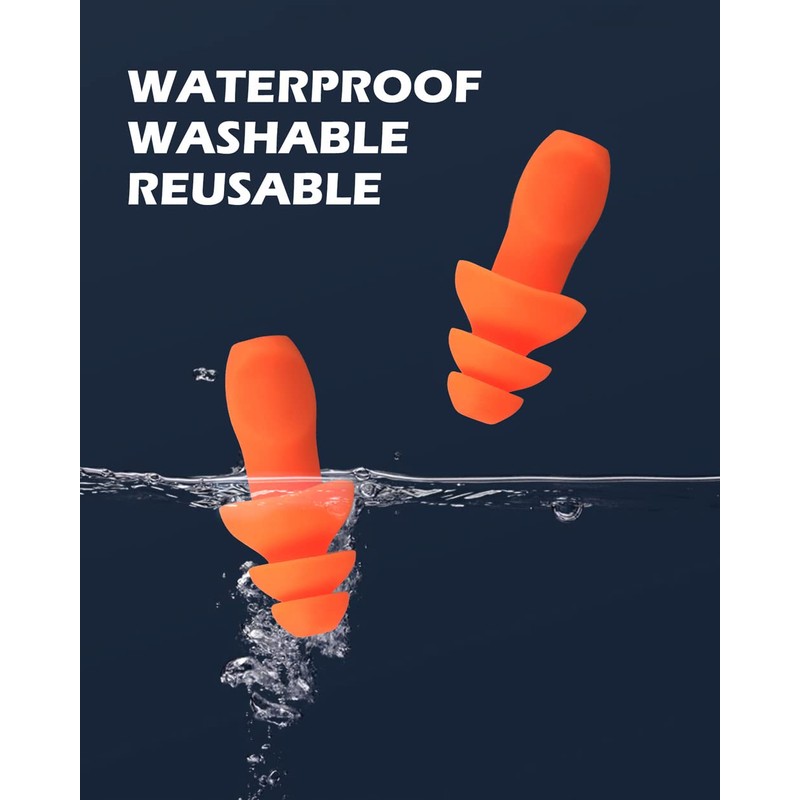 12 Pairs Corded Silicone Ear Plugs - Individually Wrapped -