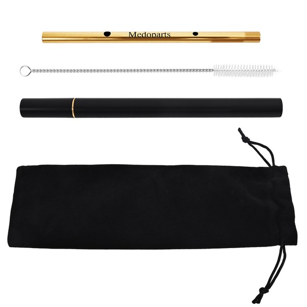 Medoparts Professional Metal Vocal Training Straws,Singing Breath Control Aid,Portable Voice