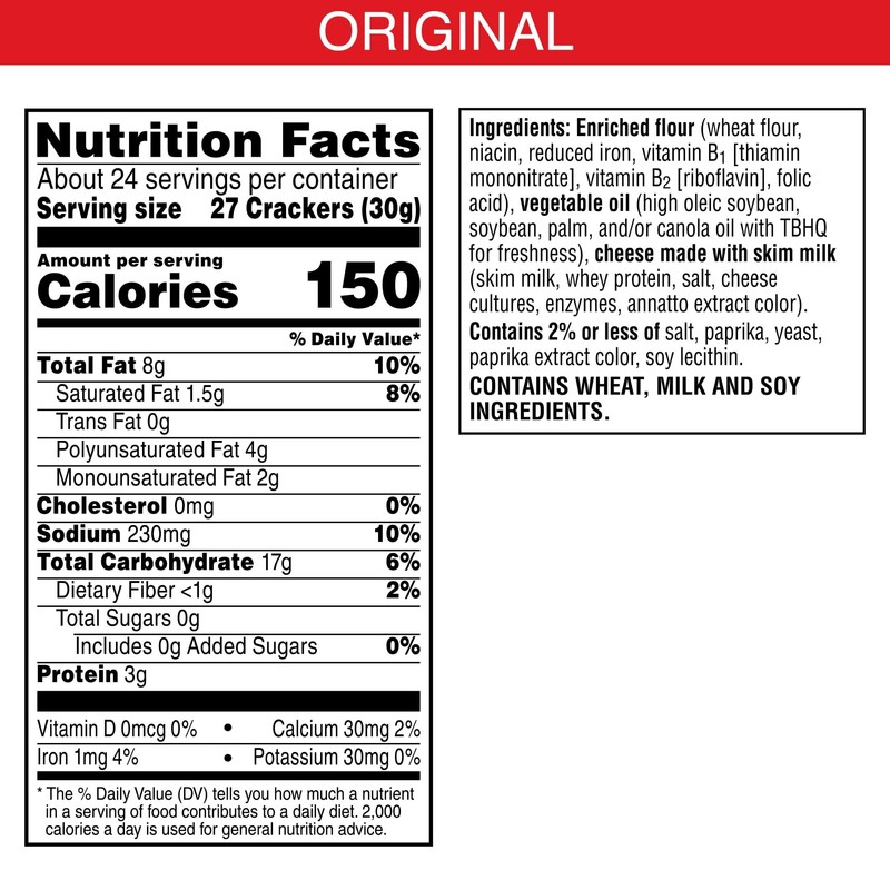 Cheez-It Cheese Crackers, Baked Snack Crackers, Lunch Snacks, Party Size,