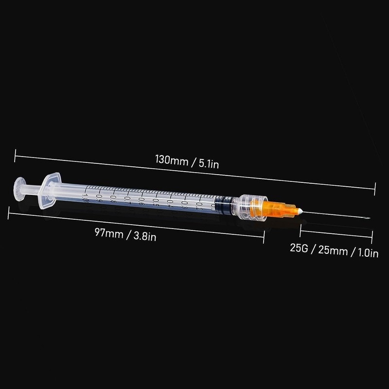 1ml 25G 1inch Syringe, Sterile Disposable Packaging. (20)