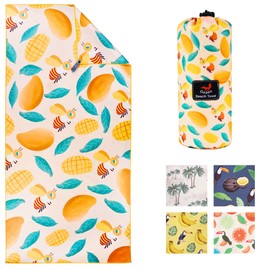 GESAR Ultra-Absorbent Microfiber Beach Towel: Sand-Free, Quick-Drying, Lightweight – Ideal for Swimming, Camping, Yoga, Gym, Backpacking & Water Sports (160cm * 80 cm, Mango Bee)