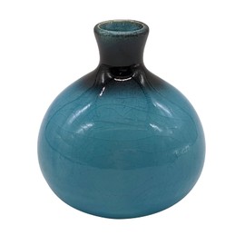 Utsuwa Roan 551-0069 Mino Pottery Mini Vase Vase Single Vase, 3.5 inches (9 cm), Made in Turkey, Blue