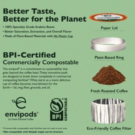 Fresh Roasted Coffee, Hazelnut Flavored Compostable envipods, Medium Roast, Kosher, 12 Count, for Keurig K Cup Brewers | Not for use in Ninja or Hamilton Beach Brewers