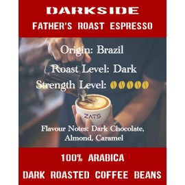 ZATS Coffee Beans Father's Dark Roast 500g, Intensity 5/5 - Strong Italian Espresso, High Caffeine Speciality Arabica Coffee Gift / 30 Paper Filters for Espresso Coffee Makers