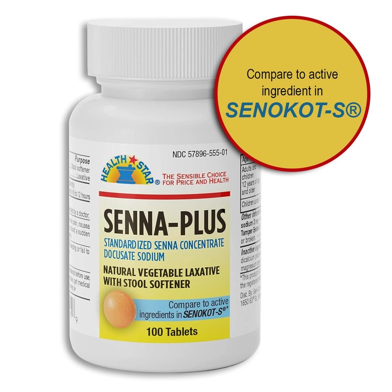 GeriCare Senna Plus Natural Vegetable Laxative with Stool Softener, Docusate