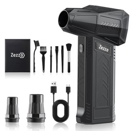 Zezzofan Compressed Air Duster-180000RPM Ultra Powerful Electric Air Duster, 3-Gear Adjustable High Speed Brushless Motor Air Blower for Dust Cleaning PC/Keyboard/Car