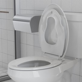 Potty Training Seat Built-In Toilet Seat, Elongated Toilet Seat 19 Inch with Baby Seat, 2 In 1 Soft Close Quiet No Slapping, Magnetic Absorption, Easy Installation for Bottom Fixing Toilet