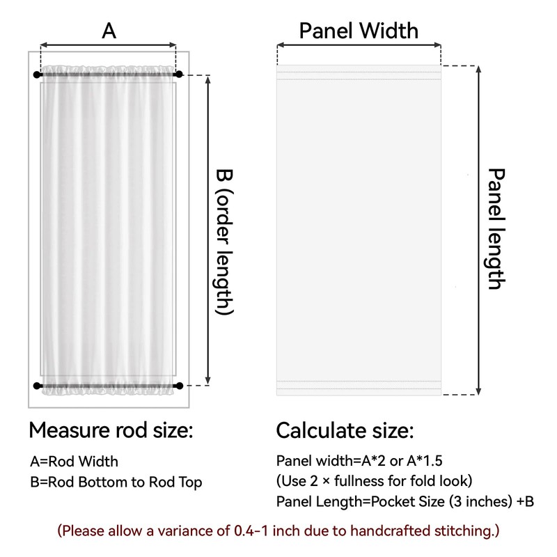 Vatge Sidelight Curtains for Front Door Privacy, 12 Inch Wide
