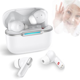 Hearing Amplifier with Bluetooth Auto Connect to Smartphone, Auto Listen to Songs and Sound Amplification, Noise Cancellation for Seniors and Adults with Mild to Moderate Hearing Loss