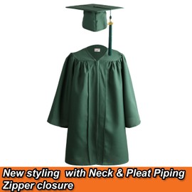 OSBO GradSeason Unisex Matte Kindergarten Graduation Gown Cap Tassel Set 2024 (Forest, 33"(4'0"-4'2"))