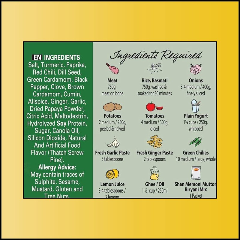 Shan Memoni Mutton Biryani Recipe and Seasoning Mix 2.11 oz