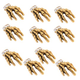 IWOWHERO 10Pcs Alloy Skeleton Hand Nail Art Decoration DIY Manicure Decals Nail Decoration Accessory for Women UV