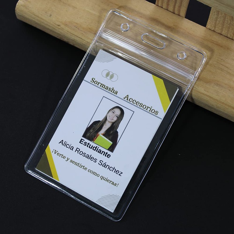 Sormasha Porta Gafete o Credencial, PVC Alta Transparencia Calibre S10