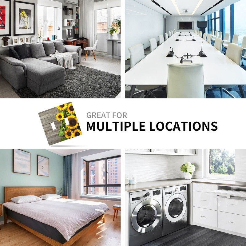 Farmhouse Sunflower Light Switch Cover Double Toggle Wall Plate 2