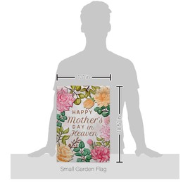 Mother's Day In Heaven Grave Decorations For Cemetery Decor with Pole Post Outdoor Home Banner Grandparent Mom Yard Flag Daddy Grandma Mama Lawn Tapestry Yard Garden Stand Remembrance Memorial Mothers Day Gift Made in USA