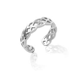 Honolulu Jewelry Company Sterling Silver Braided Weave Toe Ring