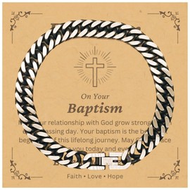 DARIN GIFT My Dear Son Cuban Link Bracelet Gifts For Son - Your Relationship With God Grow Stronger - Catholic Christian Baptism First Communion Confirmation Christmas Gifts