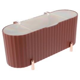 KONTONTY Makeup Cotton Pad Storage Box Dustproof Desktop Organizing Container for Cosmetics Household Supplies and Bathroom Essentials Bean Red