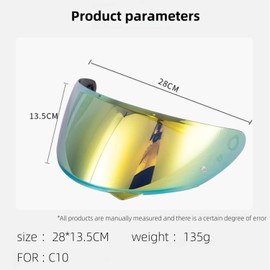 Laimiiie HJ-34P Visor Shield Replacement,HJC C10 Motorcycle Helmet Visor Compatible with HJ-34P HJC C10 UV Protection (Revo Clear Red)