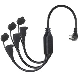 Cable de extensión de divisor de potencia de 1 a 3 vías de 18 pulgadas, divisor de potencia de 3 tomas, enchufe plano de 90 grados, NEMA 5-15P, divisor de 1 a 3, NEMA 5-15R, SJTW 16AWG de 3 clavijas