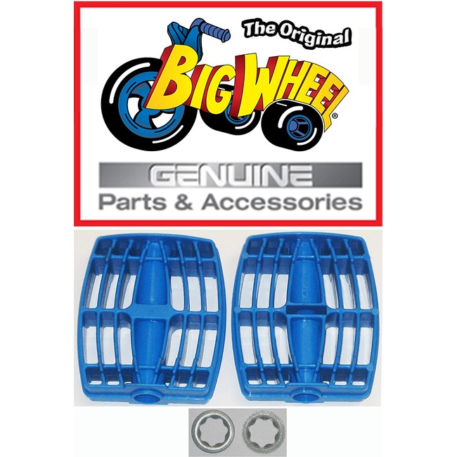 PEDALS & WASHERS for The Original "Classic" Big Wheel 16", Replacement Parts, Set of 2 Pedals & Washers 3/8", Blue, 1 pair of each