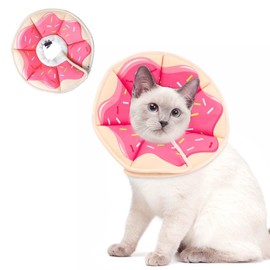 Clorvint Soft Cat Cone Collar to Stop Licking, Cat Recovery Collar After Surgery for Small Dogs, Adjustable Neck 7.5"-11.5", Dounut M